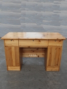 杉木带抽屉柜子办公桌中式原木色，书桌办公台子实木家用单人写字台