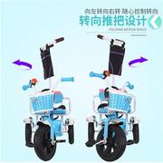 儿童三轮车双人座脚踏车双胞胎手推车2-6男女宝宝自行车童车。