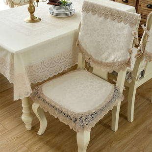 欧式椅子垫暗纹提花蕾丝坐垫椅子餐椅垫座垫加厚四季通用冬季套装