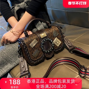 香港女包包2023潮真皮时尚单肩小方包质感简约斜跨手提包