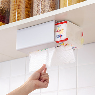厨房纸巾盒壁挂式抽纸收纳架免打孔卫生间家用纸抽创意挂墙纸盒子