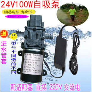 24v100w微型增压泵自吸抽水高压，220v水泵小型直流太阳能隔膜泵