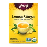 Yogi Tea 柠檬姜茶无咖啡萃取16茶包保持消化系统健康和舒缓肠胃