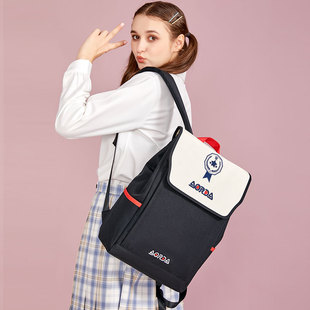 AORDA/奥尔达海军风书包女初中生高中学生双肩包小众设计背包