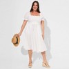 夏季大码女装微胖mm梨型身材遮肉显瘦高级感法式白色连衣裙子