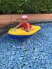 板加厚儿童冲浪游泳滑水手水上充气浮水床板，小孩带把坐艇上玩具船