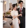 中式订婚旗袍2023领证登记晚礼服平时可穿高端新娘敬酒服冬季