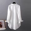 白色雪纺防晒衣女，2024夏季长袖衬衫设计感小众，薄百搭衬衣外套