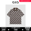 GXG男装 商场同款满印时尚潮流短袖衬衫23年春夏趣味谈格系列