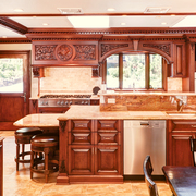 全屋定制成都工厂美式乡村整体实木橱柜家庭经典厨房卧室原木家具