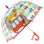 儿童卡通小雨伞宝宝透明推拉开关男孩幼儿园汽车，伞男童透明伞