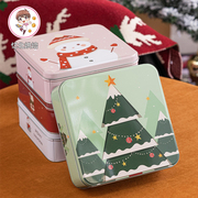 圣诞节铁盒包装礼物空罐子曲奇饼干圆盒子收纳盒礼物盒子
