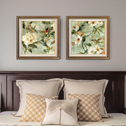 美式卧室床头装饰画餐厅客厅沙发，背景墙挂画花鸟油画欧式复古壁画