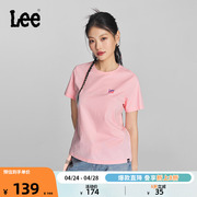Lee24春夏多版型Logo印花圆领棉质日常女短袖T恤休闲LWT0082