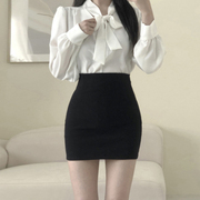 黑色ol职业包臀裙短款女夏半身裙2023韩版高腰紧身性感，百搭一步裙