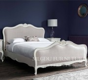 法式实木公主床 实木床头柜简欧双人床卧室床1.8米床复古床婚床