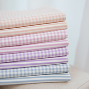 日本进口30s纯棉，柔软细格子平纹棉布儿童衬衣，连衣裙内衬手工面料