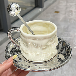 高颜值轻奢咖啡杯高档精致女生陶瓷欧式下午茶茶具杯碟套装高级感