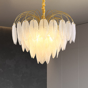 法式轻奢主客厅吊灯  家用华温馨简约后现代羽毛水晶个性灯具