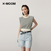 商场同款X--MOOM2024夏季外穿镂空条纹无袖针织衫背心女