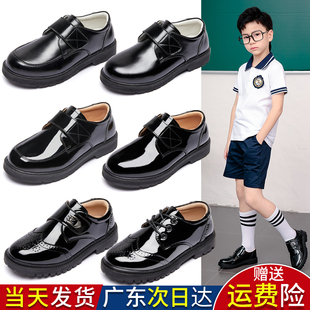 男童皮鞋黑色表演鞋，演出鞋小皮鞋儿童，学生鞋英伦风软底单鞋