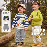 男童套装秋冬宝宝卫衣冬季小婴儿裤子，女童运动服童装儿童衣服冬装