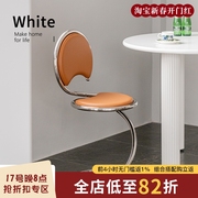 关于白设计师蛇椅不锈钢餐椅家用小户型餐桌椅轻奢咖啡厅洽谈椅子