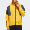 阿迪达斯外套男春季黄色防风衣，立领运动服冲锋梭织夹克gp6402