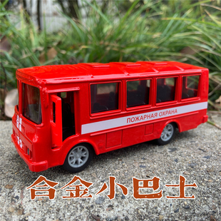 外贸出口164合金声光，回力开门小号，警车消防巴士模型儿童玩具