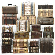 孤品大集合-欧式复古做旧木质，收纳箱盒储物箱子装饰摆件摄影道具