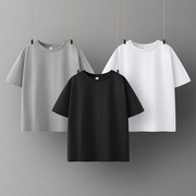 黑色t恤女宽松纯色短袖2024夏季韩版体恤原宿风半袖上衣白色