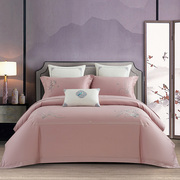 120支全棉现代四件套粉色简约套件纯棉100床单床笠 床上用品被套