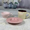 外贸出口陶瓷手绘可爱ins风粉色情侣咖啡杯水茶杯点心盘礼物餐具