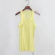 遐系列夏季女装，品牌库存折扣黄色蕾丝花边，针织背心s2347c