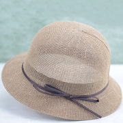 夏天帽子女妈妈遮阳帽短檐透气凉帽中老年人奶奶渔夫帽老太太草帽