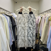 春季韩版设计感潮流，韩国东大门显白度假风气质印花吊带连衣裙