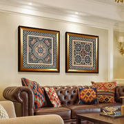 定制欧式轻奢客厅沙发背景墙，装饰画餐厅玄关，挂画抽象方形组合古典