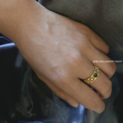 重磅祖母绿宝石蕾丝西洋复古宫廷戒指首饰镂空高贵冷淡风个性