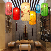 中式布艺手绘灯笼仿古典宫灯餐厅，茶楼过道创意，冬瓜长形布艺吊灯具