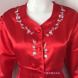 结婚睡衣香港新娘绣花上头睡衣红色秀禾服传统裙，褂旗袍内打底