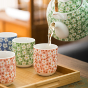 餐馆青花陶瓷茶具复古精致简约茶杯日式白色瓷器杯子单个酒杯家用