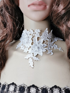 欧美风超仙蕾丝女王范婚纱摄影礼服女脖带颈链饰品项链锁骨短款