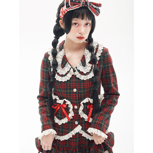 MEME原创设计 日系昭和复古甜美可爱Lolita上衣 高级感小众外套冬