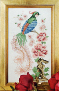 欧式杂志款小小鱼anc绣线十字绣，col182-1凤凰和牡丹精准印花套件