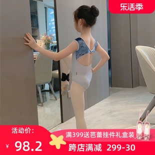 小茉莉儿童体操服少儿舞蹈服练功服女大童芭蕾舞连体形体服金丝绒