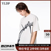 yldp设计师潮牌3d金属荆棘，花无性别男女同款暗黑，高街黑白t恤短袖