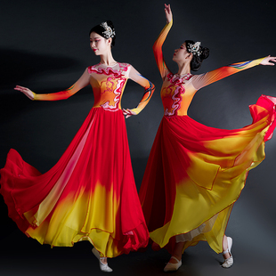 开场舞大摆裙演出服女大气现代歌伴舞万疆灯火里的中国风舞蹈服装