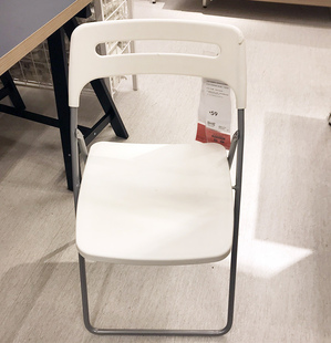 宜家椅ikea尼斯折叠椅工作椅，餐桌椅电脑桌椅子，红色白户外(白户外)国内
