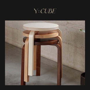 ycube芬兰进口artekstool60经典大师设计木质现代简约餐桌圆凳