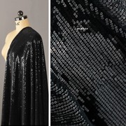 黑色丝绒亮片绣面料高级时装，闪光珠片亮光礼服连衣裙设计师布料